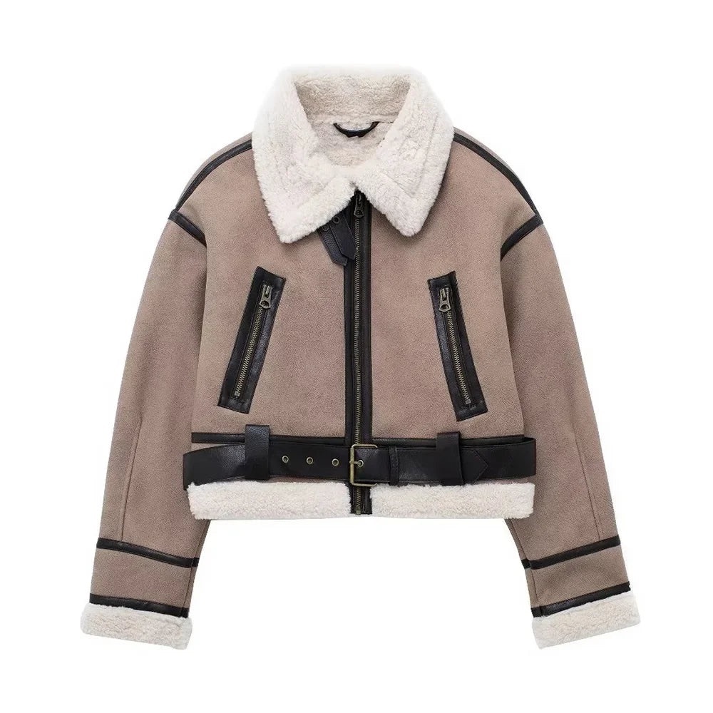 Zara Double Sided Short Jacket - Brown with Black Details